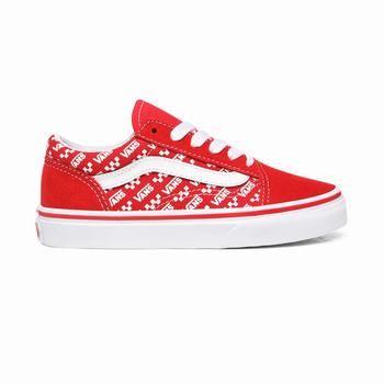 Gyerek Vans Logo Repeat Old Skool Sportcipõ VA5694021 Piros/Fehér